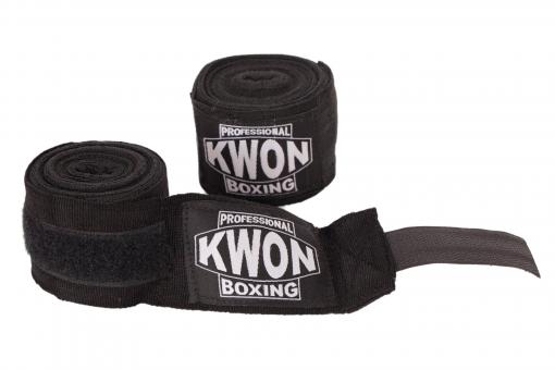Boxbandagen Kwon 500cm elastisch Schwarz 
