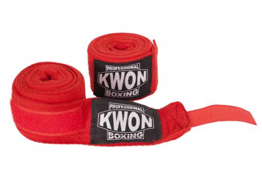 Boxbandagen Kwon 500cm unelastisch Rot 