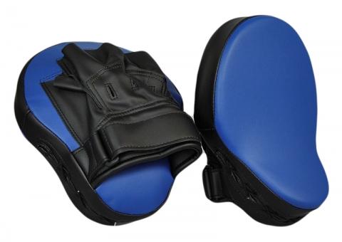 Handpratzen Kunstleder gekrümmt Blau-Schwarz (Paar) 