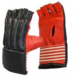 Sandsackhandschuhe Leder offene Finger 