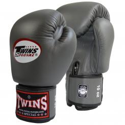 Leder Boxhandschuhe Twins Grau 