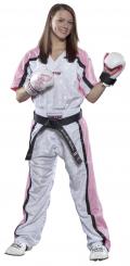 Kickboxhose Top Ten Mesh Weiß-Pink 