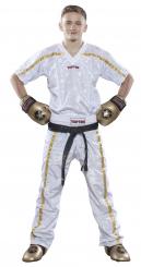Kickboxhose Top Ten Mesh Weiß-Gold 